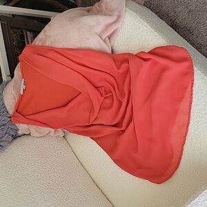 Red Haute Orange Sleeveless Blouse